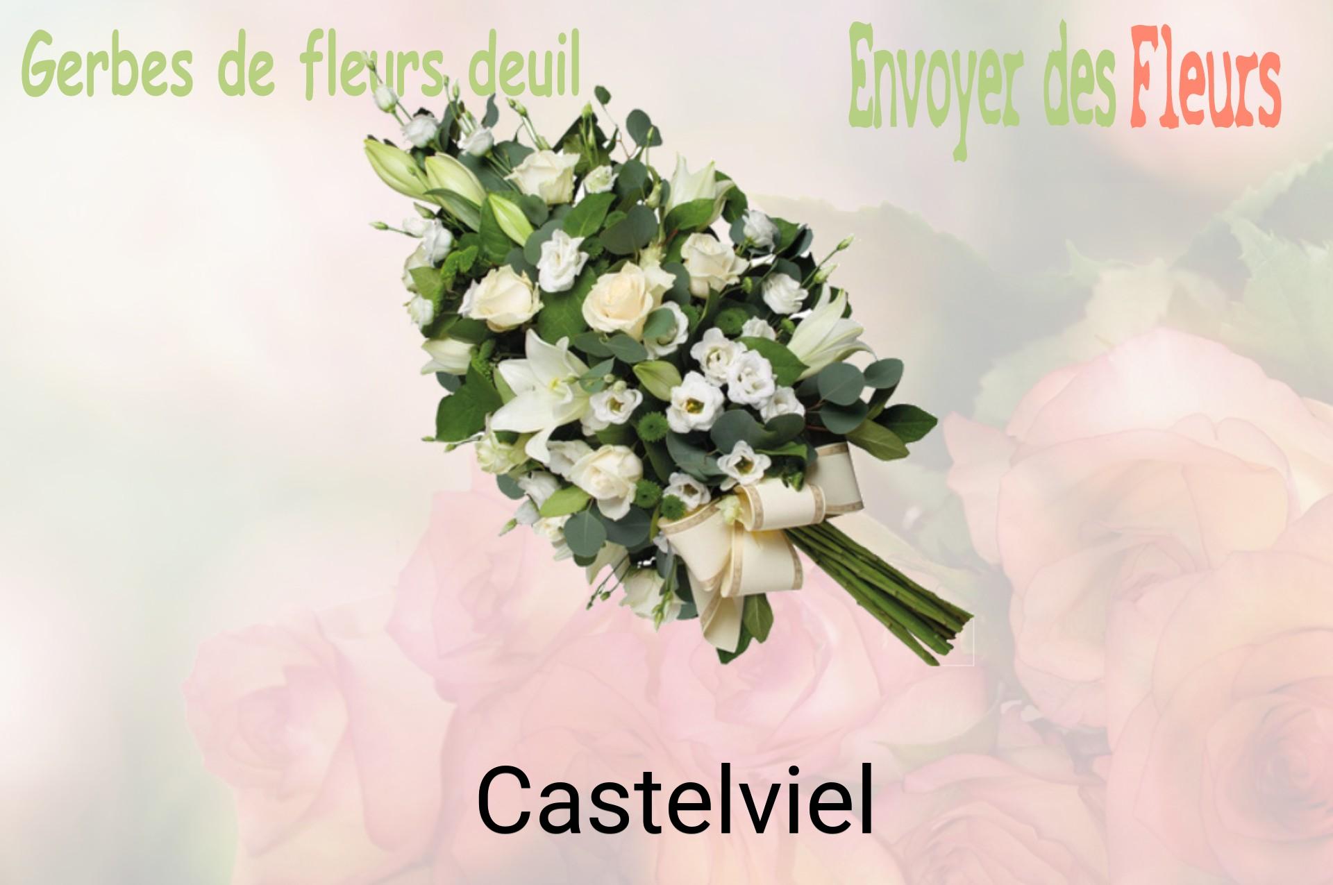 Gerbe de fleurs de deuil livrée à Castelviel